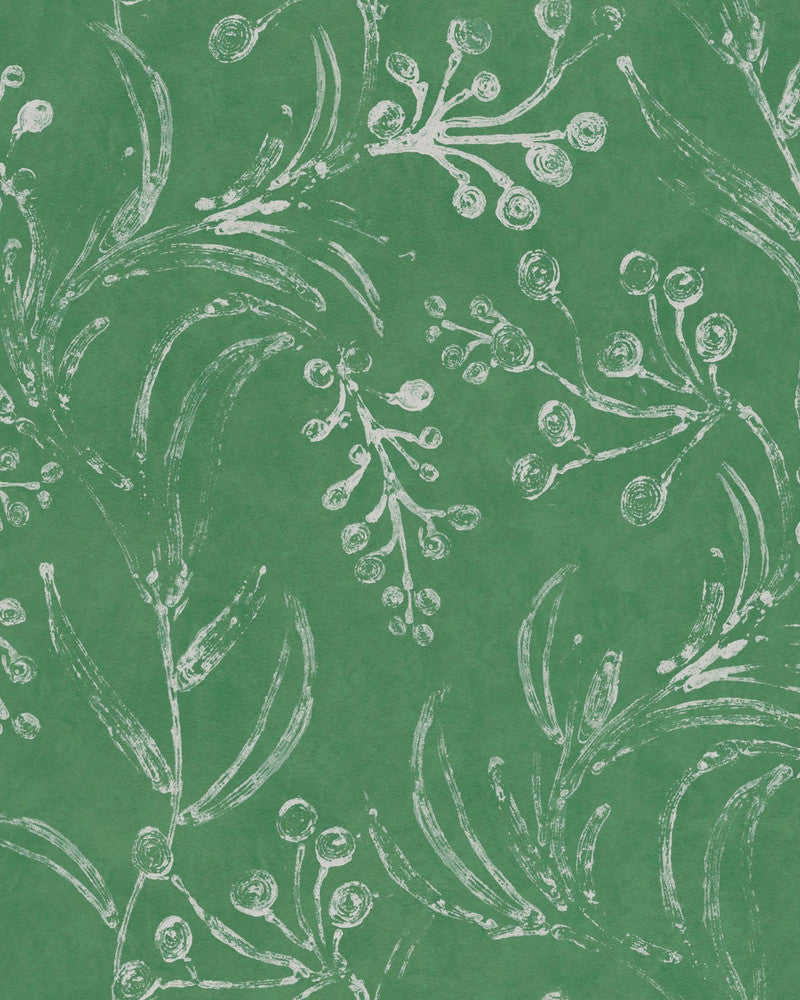 Wallflower Moss Wallpaper by Mind the Gap Designer Wallpaper MINNIE KEMP X MINDTHEGAP Non-woven Made in Europe Paste the wall 1 roll x 20.47 x 9.8 yards - Swanky Fabrics -