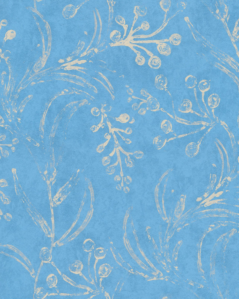 Wallflower Sky Wallpaper by Mind the Gap Designer Wallpaper MINNIE KEMP X MINDTHEGAP Non-woven Made in Europe Paste the wall 1 roll x 20.47 x 9.8 yards - Swanky Fabrics -
