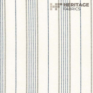 Warren White Navy by Roth & Tompkins Designer Fabric