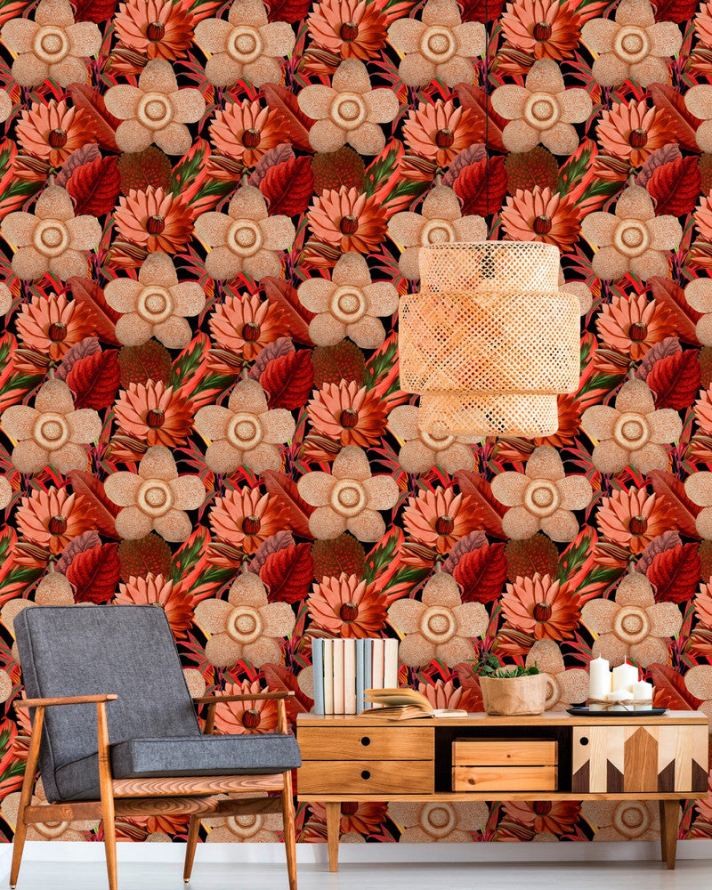 Water Lilies Wallpaper by Mind the Gap Designer Wallpaper THE WALLPAPER COLLECTABLES Textured Matte Made in Europe Paste the wall 3 rolls x 20.5 x 3.25 yards - Swanky Fabrics -