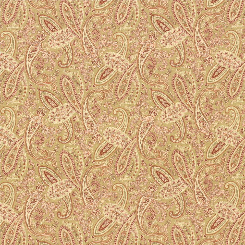 Willow Paisley Vintage Gold by Kasmir Designer Fabric See sample 100% Cotton
 USA 30,000 Wyzenbeek Double Rubs </p><p>Repeat: Horizontal: 9 inches and Vertical: 6 3/8 inches 54 - Swanky Fabrics -