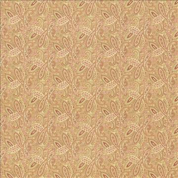 Willow Paisley Vintage Gold by Kasmir Designer Fabric 5079 100% Cotton USA 30,000 Wyzenbeek Double Rubs H: 9 inches, V: 6 3/8 inches 54 - Swanky Fabrics - Kasmir