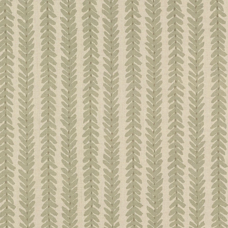 Woodperry Sage WOOD006 by Schumacher Designer Fabric Veere-Grenney 100% Linen Martindale 25,000 Horizontal: 4.375 and Vertical: 15.5 52 - Swanky Fabrics -