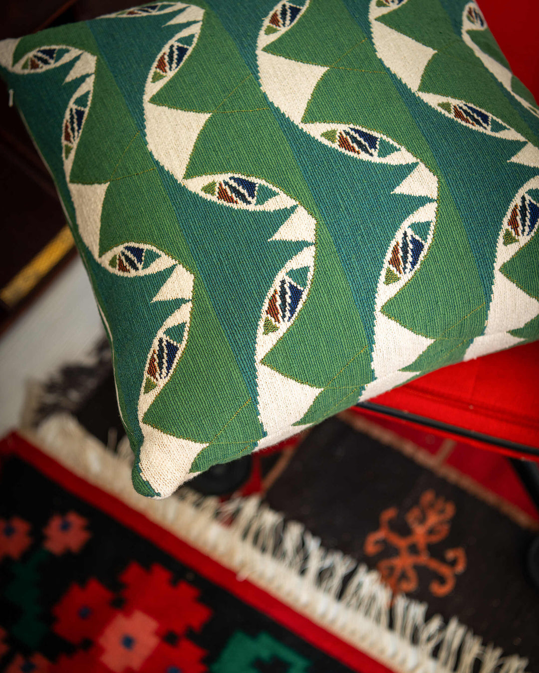 WOODS GATE Woven Fabric (FB00188) by Mind The Gap | FB00188 | TRANSYLVANIAN RHAPSODY | Blue, White, Green | Meter | 137(±5%)x100 | (W)45.5 x (L)37cm / (W)17.9 x (L)14.5 in | Tumble Wash | 12% Polyamide, 85% Cotton, Other Fibers | Fabric Carolina | https://www.fabriccarolina.com/