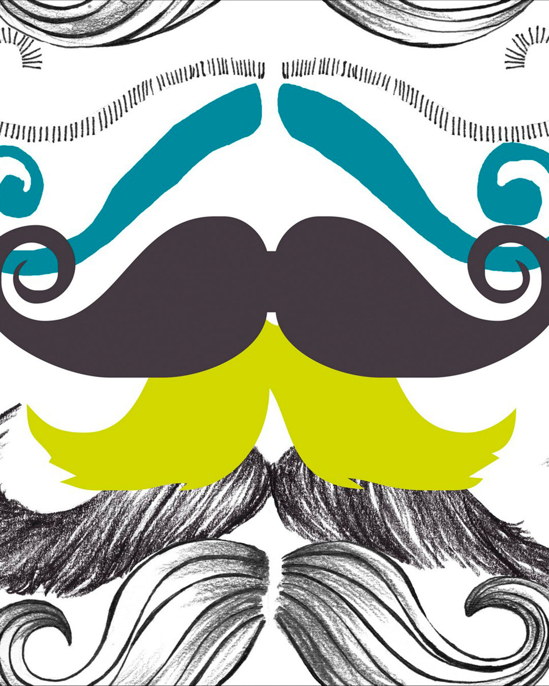 Different Moustaches Premium wallpaper by Mind the Gap (WP20089), swatch