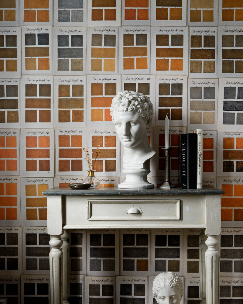 Traite Des Couleurs Wallpaper by Mind the Gap Designer Wallpaper THE WALLPAPER COMPENDIUM 1 Textured Matte Made in Europe Paste the wall 3 rolls x 20.5 x 3.25 yards - Swanky Fabrics -