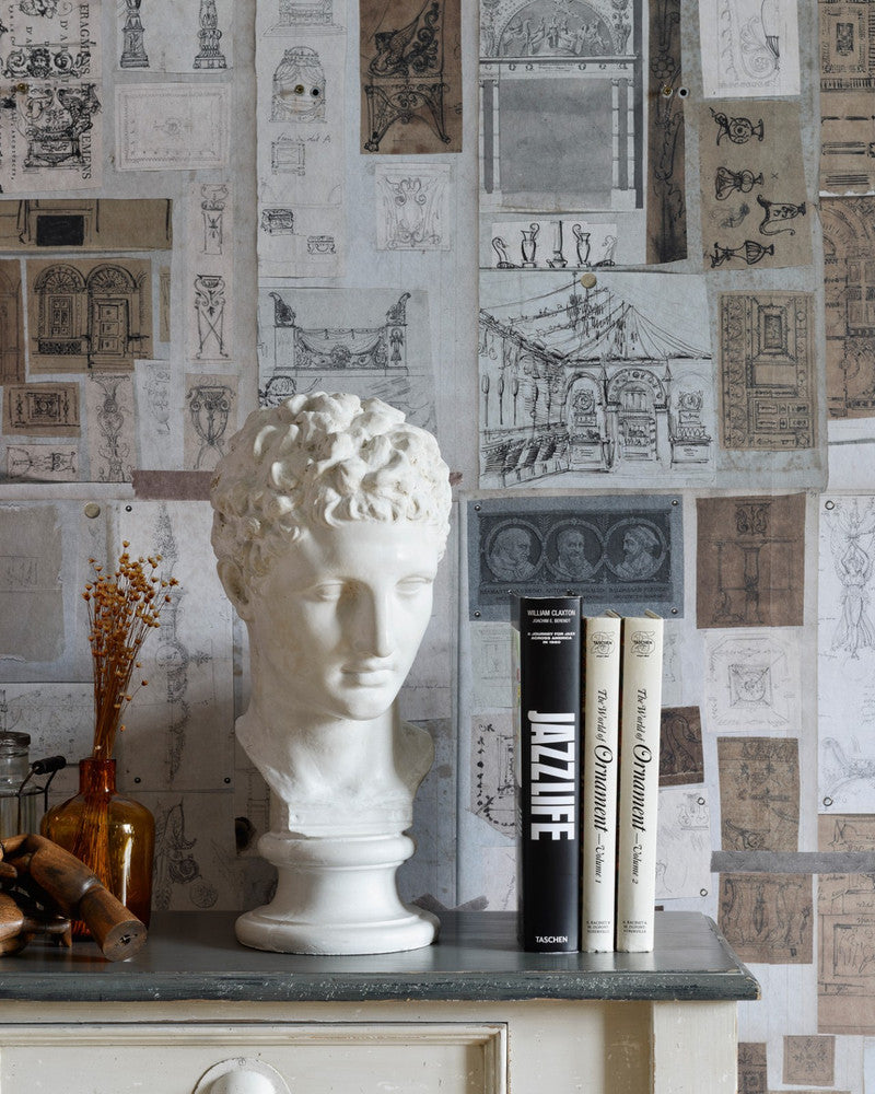 The Sketch Book Wallpaper by Mind the Gap Designer Wallpaper THE WALLPAPER COMPENDIUM 1 Textured Matte Made in Europe Paste the wall 3 rolls x 20.5 x 3.25 yards - Swanky Fabrics -