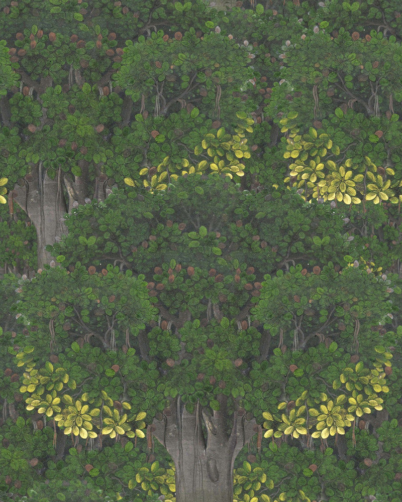 Savage Leaves Wallpaper by Mind the Gap Designer Wallpaper THE WALLPAPER COMPENDIUM 1 Textured Matte Made in Europe Paste the wall 3 rolls x 20.5 x 3.25 yards - Swanky Fabrics -