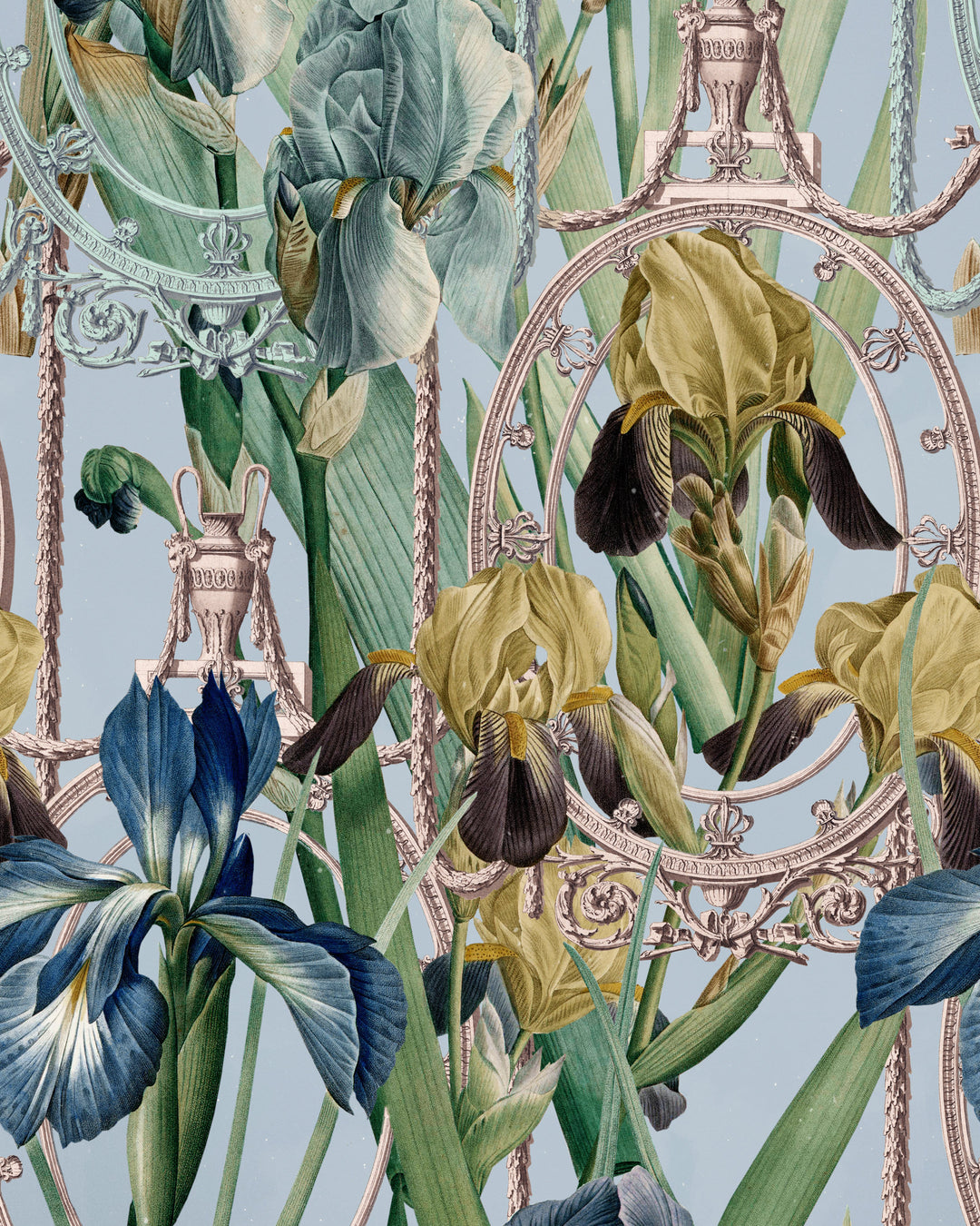 Fleurs D'iris Aquamarine wallpaper by Mind the Gap (WP20476), swatch