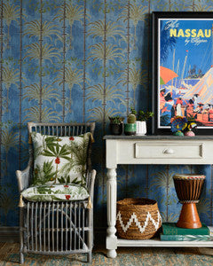 Mind The Gap Wallpaper HAVANA Regatta Blue Wallpaper (WP20490)