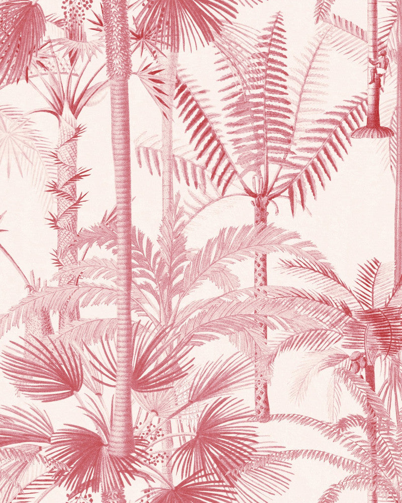 Mind The Gap Wallpaper PALMERA CUBANA Pink Wallpaper (WP20497) | WP20497 | THE WALLPAPER COMPENDIUM 1 | 3 rolls x 20.5 x 118.1 in | 0.52m / 20.5in | 3m / 118in | 4.65mp | 52cm / 20.5in | Ivory, Pink | Textured Matte | Paste the wall | 3-rolls in a box | Fabric Carolina | https://www.fabriccarolina.com/