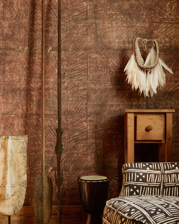 Samoa Wallpaper by Mind the Gap Designer Wallpaper THE WALLPAPER COMPENDIUM 1 Non-woven Made in Europe Paste the wall 3 rolls x 20.5 x 3.25 yards - Swanky Fabrics -