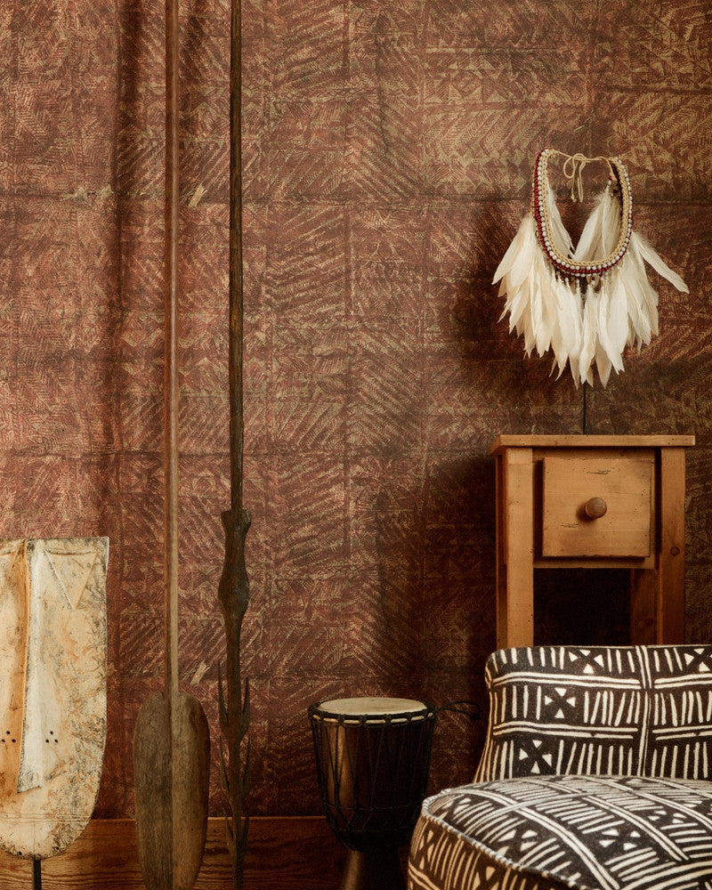 Samoa Wallpaper by Mind the Gap Designer Wallpaper THE WALLPAPER COMPENDIUM 1 Non-woven Made in Europe Paste the wall 3 rolls x 20.5 x 3.25 yards - Swanky Fabrics -