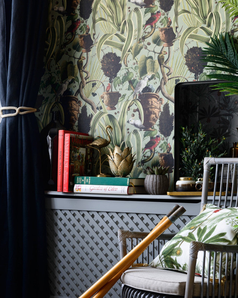 Exotic Menagerie Light Wallpaper by Mind the Gap Designer Wallpaper THE WALLPAPER COMPENDIUM 1 Textured Matte Made in Europe Paste the wall 3 rolls x 20.5 x 3.25 yards - Swanky Fabrics -