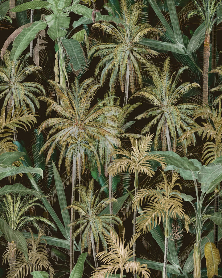 The Jungle Anthracite Wallpaper by Mind the Gap Designer Wallpaper THE WALLPAPER COMPENDIUM 1 Textured Matte Made in Europe Paste the wall 3 rolls x 20.5 x 3.25 yards - Swanky Fabrics -