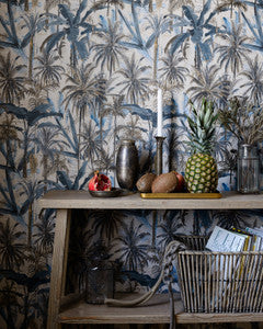 Mind The Gap Wallpaper THE JUNGLE Smoke Blue Wallpaper (WP20524)