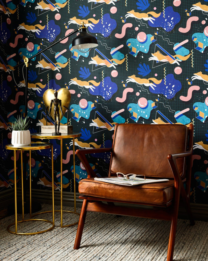 Modern Foxy Wallpaper by Mind the Gap Designer Wallpaper THE WALLPAPER COMPENDIUM 1 Non-woven Made in Europe Paste the wall 3 rolls x 20.5 x 3.25 yards - Swanky Fabrics -