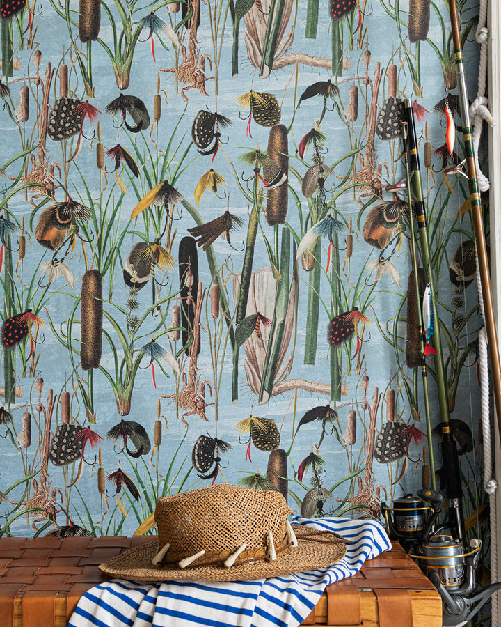 Fishing Flies Aquamarine wallpaper by Mind the Gap (WP20721), view 2