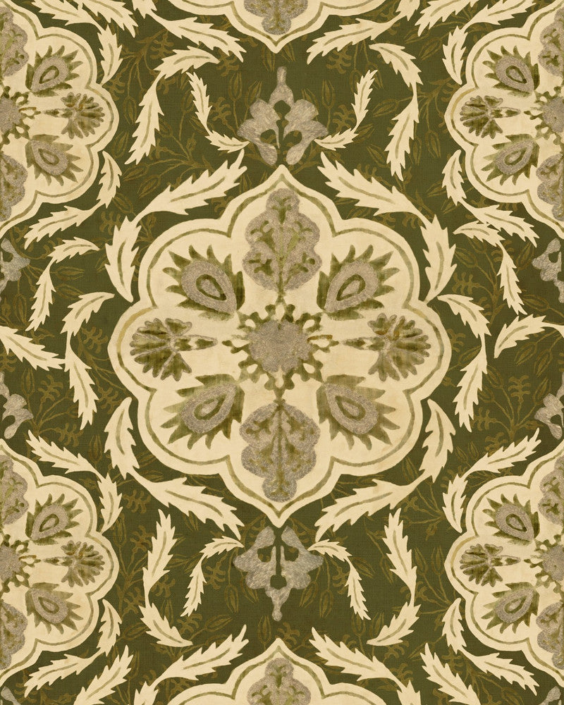 Ottoman Green Wallpaper by Mind the Gap Designer Wallpaper THE WETLANDS Non-woven Made in Europe Paste the wall 1 roll x 20.47 x 9.8 yards - Swanky Fabrics -
