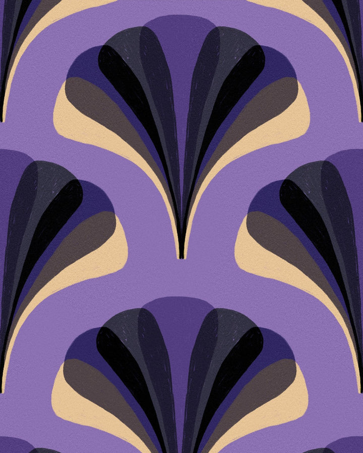 Mind The Gap Wallpaper MEZZELUNE Melanzane Wallpaper (WP20850) | WP20850 | LA DOLCE VITA | 1 roll x 20.47 x 354.33 in | 0.52m / 20.5in | 9m / 354in | 4.68mp | 80cm / 31.4in | Blue, Charcoal, Purple | Textured Matte | Paste the wall | 1-roll in a box | Fabric Carolina | https://www.fabriccarolina.com/