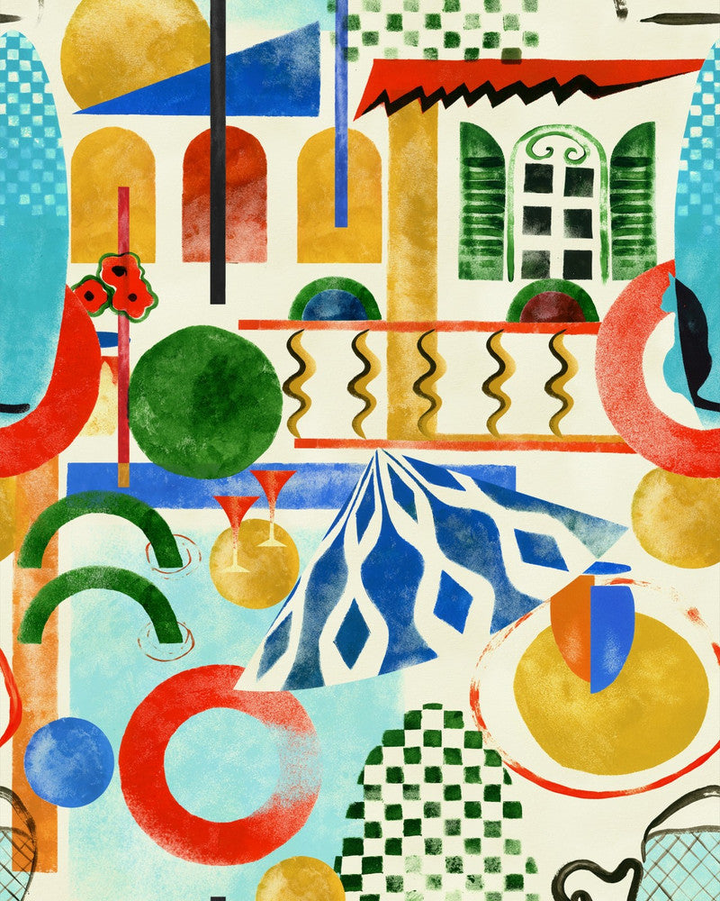 Veranda Wallpaper by Mind the Gap Designer Wallpaper LA DOLCE VITA Textured Matte Made in Europe Paste the wall 1 roll x 20.47 x 9.8 yards - Swanky Fabrics -