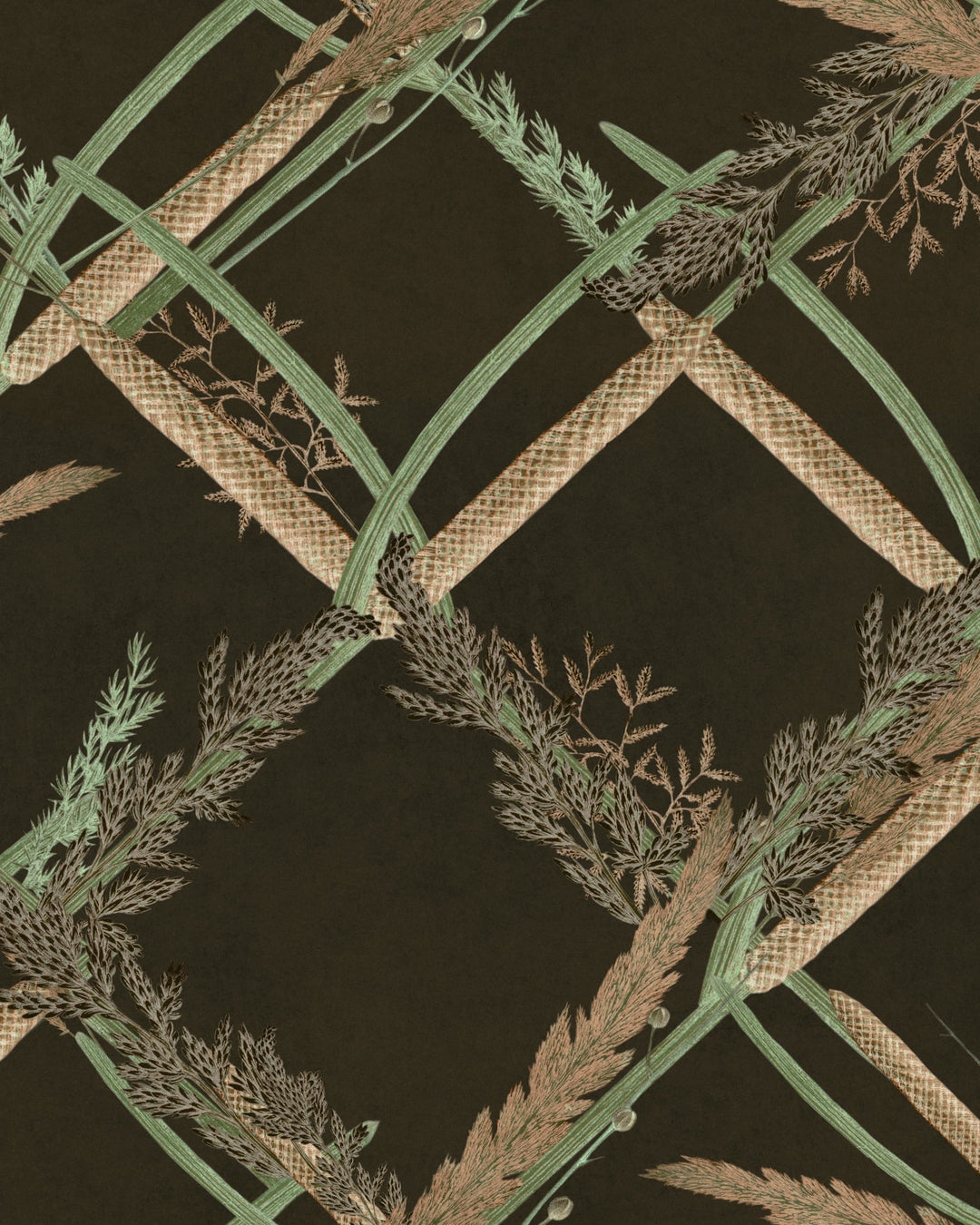 Ornamental Reed Anthracite wallpaper by Mind the Gap (WP30163), swatch