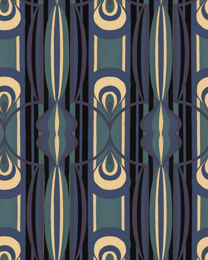 Caramella Blu Wallpaper by Mind the Gap Designer Wallpaper LA DOLCE VITA Satin Matte Made in Europe Paste the wall 1 roll x 20.5 x 10.9 yards - Swanky Fabrics -