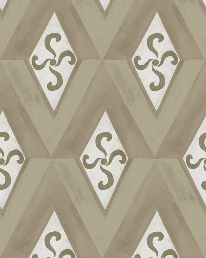 Mind The Gap Wallpaper GIRANDOLA Grigio Wallpaper (WP30196) | WP30196 | LA DOLCE VITA | 1 roll x 20.5 x 393.7 in | 0.52m / 20.5in | 10m / 393.7in | 4.68mp | 50cm / 19.6in | Gray, Taupe | Satin Matte | Paste the wall | 1-roll in a box | Fabric Carolina | https://www.fabriccarolina.com/