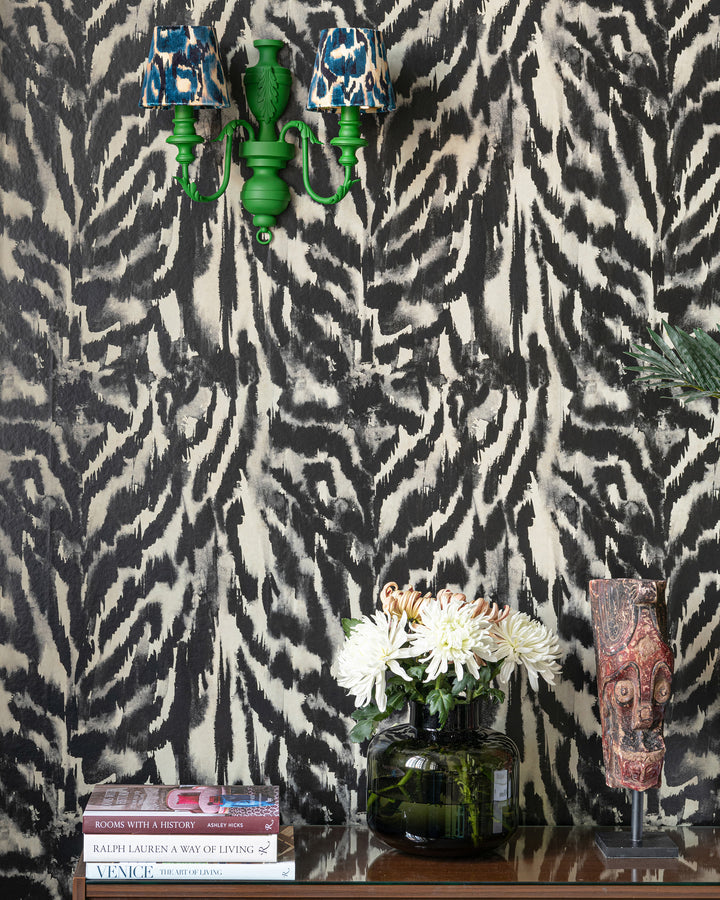ZEBRATO Beige Wallpaper (WP30209) by Mind The Gap | WP30209 | LA DOLCE VITA | 1 roll x 52 x 1000 cm / 20.5 x 393.7in | 0.52m / 20.5in | 10m / 393.7in | 5.20sqm / 55.9sq ft | 80cm / 31.4in | Black, Beige, Brown | Non-woven Satin | Paste the wall | 1-roll in a box | Fabric Carolina | https://www.fabriccarolina.com/