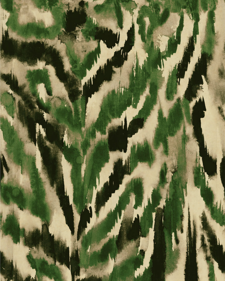 ZEBRATO Verde Wallpaper (WP30213) by Mind The Gap | WP30213 | LA DOLCE VITA | 1 roll x 52 x 1000 cm / 20.5 x 393.7in | 0.52m / 20.5in | 10m / 393.7in | 5.20sqm / 55.9sq ft | 80cm / 31.4in | Black, Green, Beige | Non-woven Satin | Paste the wall | 1-roll in a box | Fabric Carolina | https://www.fabriccarolina.com/