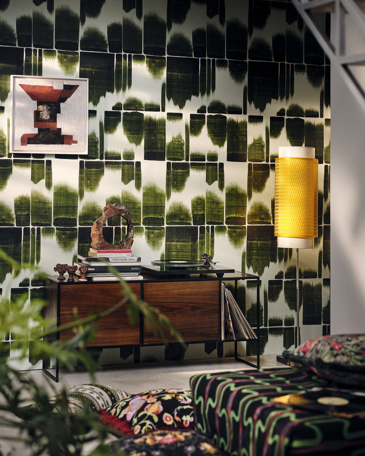 FUSION Moss Wallpaper (WP30233) by Mind The Gap | WP30233 | JAZZ LIVE | 1 roll x 52 x 1000 cm / 20.5 x 393.7in | 0.52m / 20.5in | 1000 cm / 393.7in | 5.20sqm / 55.9sq ft | 100cm / 39.3in | Mint, Moss Green | Non-woven Satin | Paste the wall | 1 roll in a box | Fabric Carolina | https://www.fabriccarolina.com/