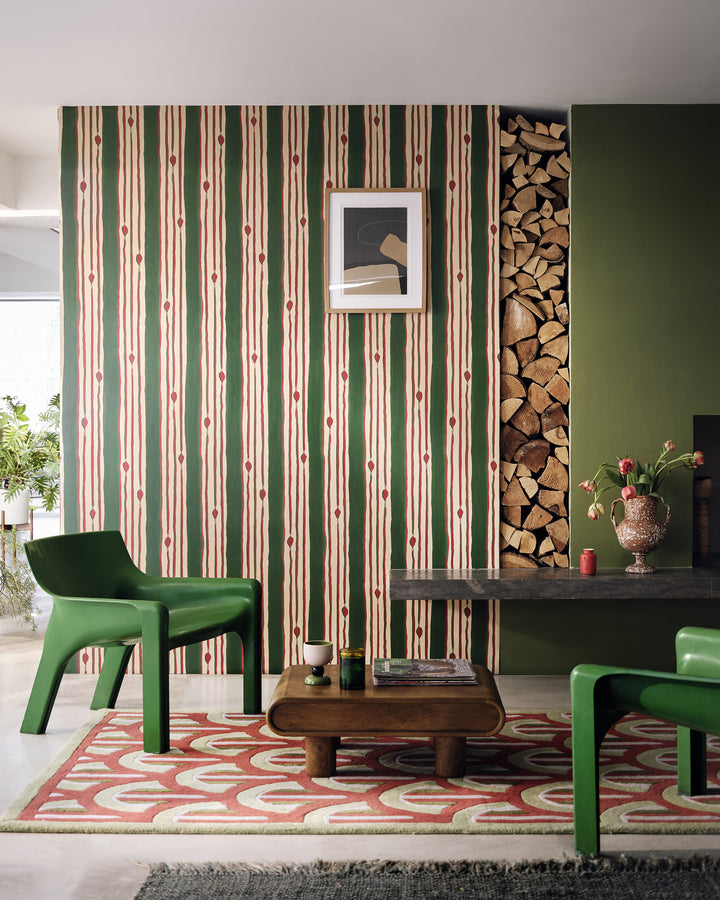 MINUANO Charcoal Wallpaper (WP30236) by Mind The Gap | WP30236 | JAZZ LIVE | 1 roll x 52 x 1000 cm / 20.5 x 393.7in | 0.52m / 20.5in | 1000 cm / 393.7in | 5.20sqm / 55.9sq ft | 100cm / 39.3in | Beige, Red, Charcoal | Non-woven Satin | Paste the wall | 1 roll in a box | Fabric Carolina | https://www.fabriccarolina.com/