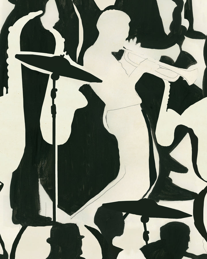 TRIPPING Anthracite Wallpaper (WP30245) by Mind The Gap | WP30245 | JAZZ LIVE | 1 roll x 52 x 1000 cm / 20.5 x 393.7in | 0.52m / 20.5in | 1000 cm / 393.7in | 5.20sqm / 55.9sq ft | 100cm / 39.3in | Anthracite, Cream | Non-woven Satin | Paste the wall | 1 roll in a box | Fabric Carolina | https://www.fabriccarolina.com/