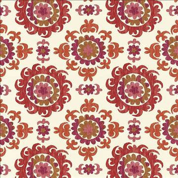 Zambra Garnet by Kasmir Designer Fabric 5064 100% Cotton CHINA 15,000 Wyzenbeek Double Rubs H: 27 inches, V: 25 2/8 inches 54 - Swanky Fabrics - Kasmir