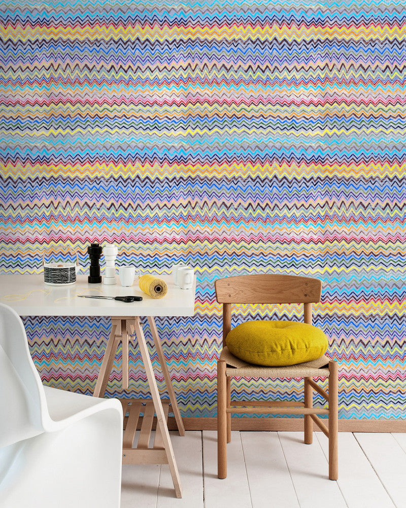 Zig Zag by Mind the Gap Designer Wallpaper THE SUGARBOO COLLECTION Non-woven Made in Europe Paste the wall 3 rolls x 20.5 x 3.25 yards - Swanky Fabrics -